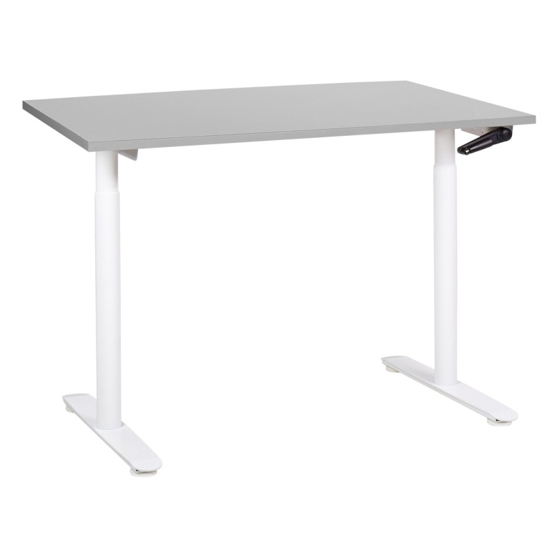 Biurko regulowane manualnie 120 x 72 cm szaro-białe DESTINAS Biurko regulowane manualnie 120 x 72 cm szaro-białe DESTINAS