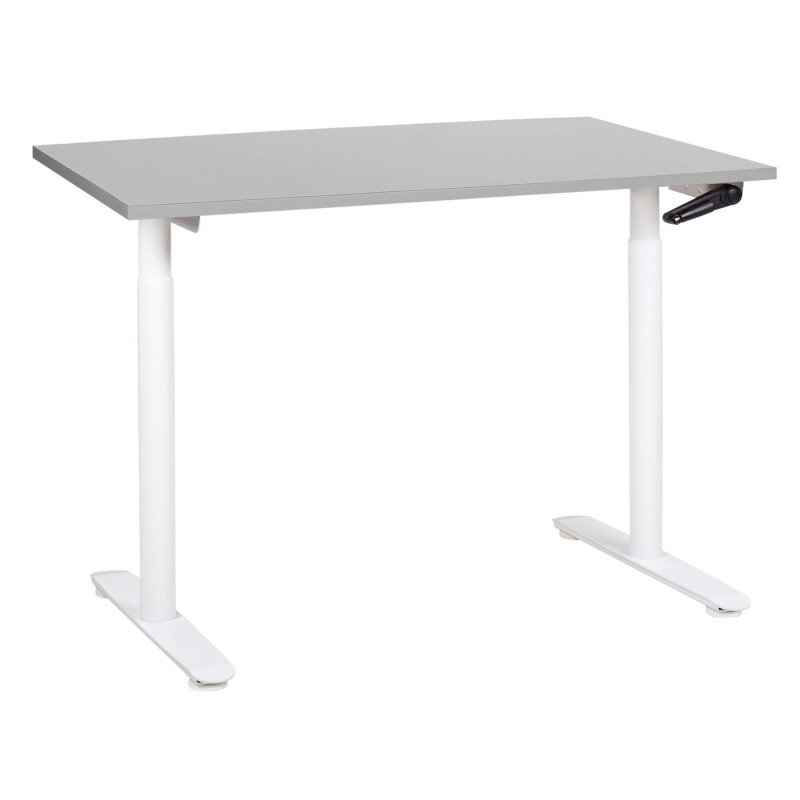 Biurko regulowane manualnie 120 x 72 cm szaro-białe DESTINAS Biurko regulowane manualnie 120 x 72 cm szaro-białe DESTINAS