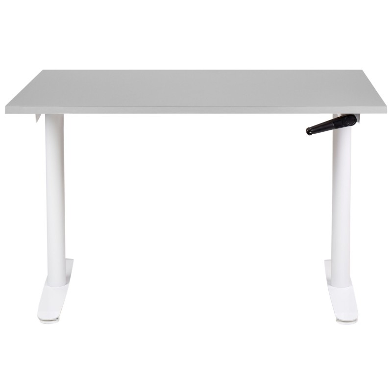 Biurko regulowane manualnie 120 x 72 cm szaro-białe DESTINAS Biurko regulowane manualnie 120 x 72 cm szaro-białe DESTINAS