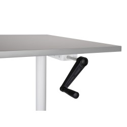 Biurko regulowane manualnie 120 x 72 cm szaro-białe DESTINAS Biurko regulowane manualnie 120 x 72 cm szaro-białe DESTINAS