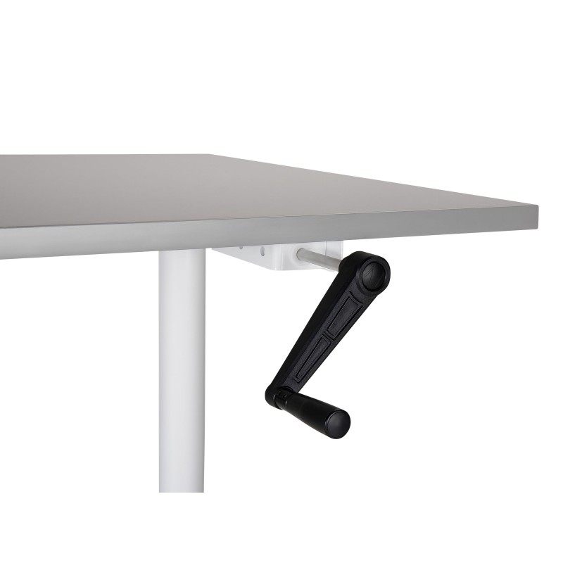 Biurko regulowane manualnie 120 x 72 cm szaro-białe DESTINAS Biurko regulowane manualnie 120 x 72 cm szaro-białe DESTINAS