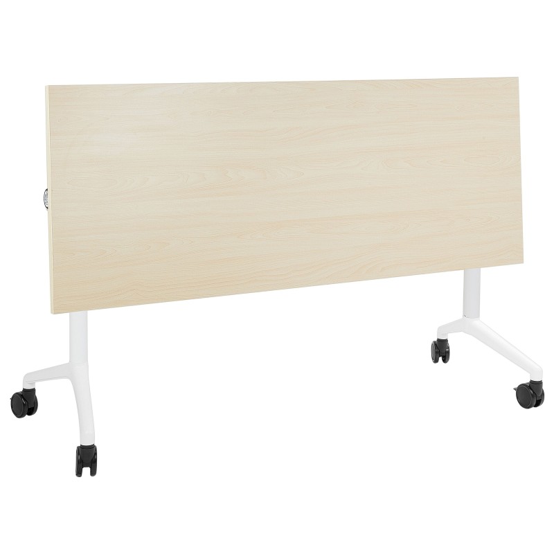 Biurko składane z kółkami 160 x 60 cm jasne drewno z białym CAVI Biurko składane z kółkami 160 x 60 cm jasne drewno z białym CAVI