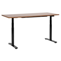 Biurko regulowane elektrycznie 160 x 72 cm ciemne drewno z czarnym DESTINAS