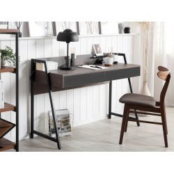 Biurko z szufladami 120 x 50 cm ciemne drewno HARWICH Biurko z szufladami 120 x 50 cm ciemne drewno HARWICH