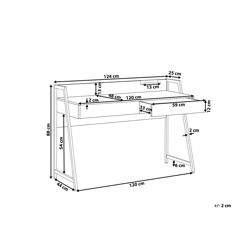 Biurko z szufladami 120 x 50 cm ciemne drewno HARWICH Biurko z szufladami 120 x 50 cm ciemne drewno HARWICH