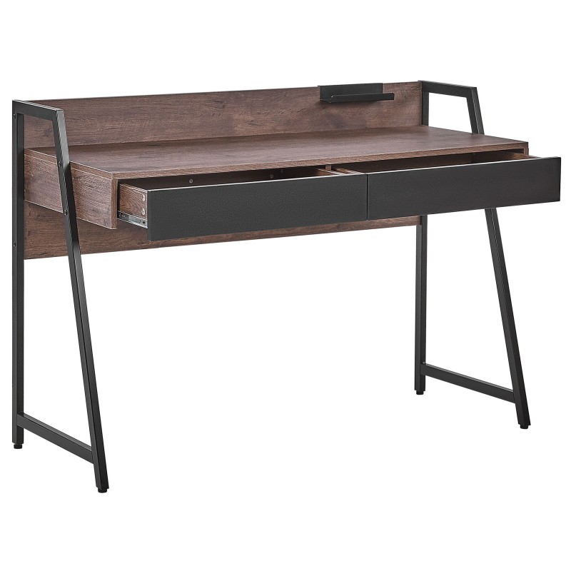 Biurko z szufladami 120 x 50 cm ciemne drewno HARWICH Biurko z szufladami 120 x 50 cm ciemne drewno HARWICH