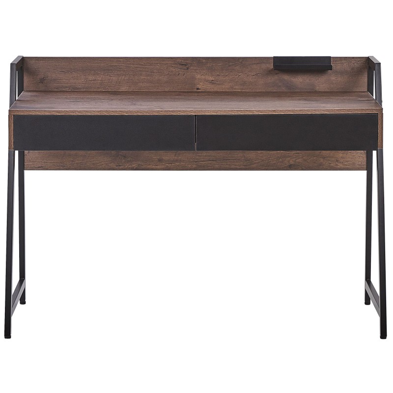 Biurko z szufladami 120 x 50 cm ciemne drewno HARWICH Biurko z szufladami 120 x 50 cm ciemne drewno HARWICH