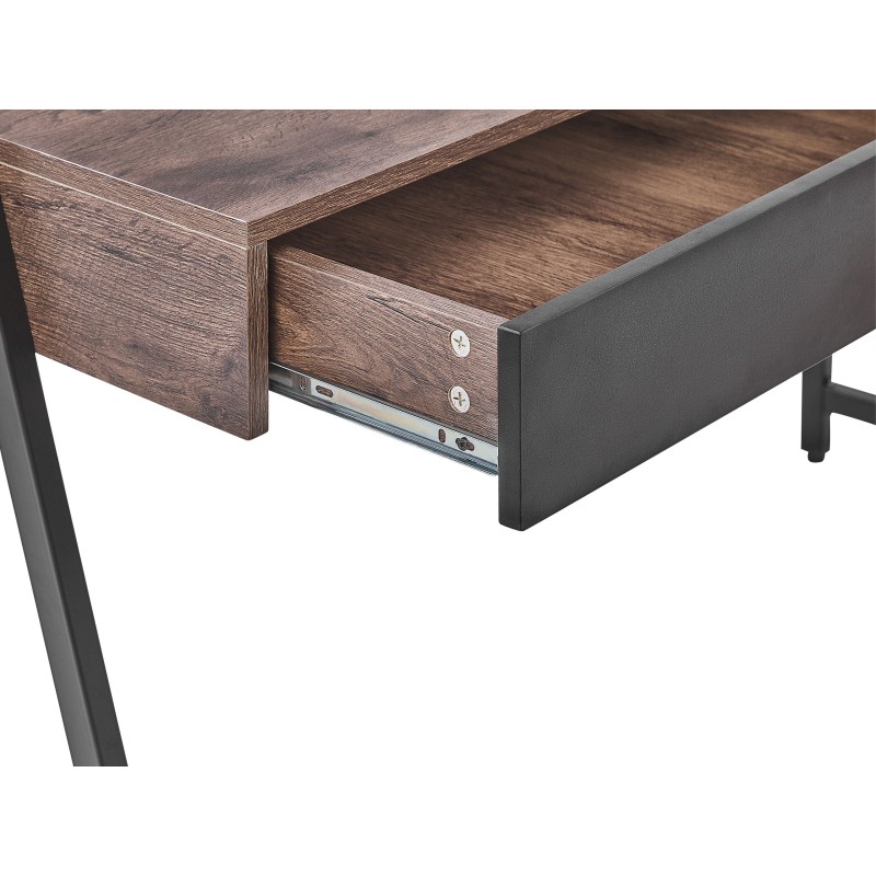 Biurko z szufladami 120 x 50 cm ciemne drewno HARWICH Biurko z szufladami 120 x 50 cm ciemne drewno HARWICH