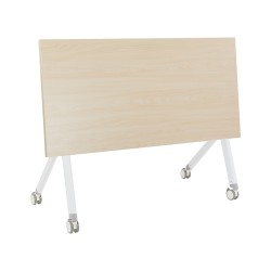 Biurko składane z kółkami 120 x 60 cm jasne drewno z białym BENDI Biurko składane z kółkami 120 x 60 cm jasne drewno z białym BENDI