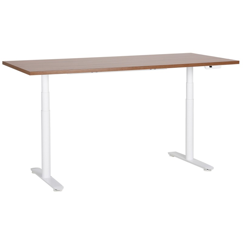 Biurko regulowane elektrycznie 180 x 80 cm ciemne drewno z białym DESTINAS Biurko regulowane elektrycznie 180 x 80 cm ciemne drewno z białym DESTINAS