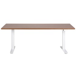 Biurko regulowane elektrycznie 180 x 80 cm ciemne drewno z białym DESTINAS Biurko regulowane elektrycznie 180 x 80 cm ciemne drewno z białym DESTINAS