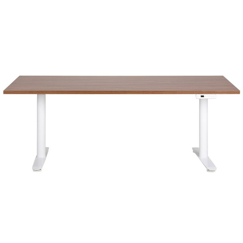 Biurko regulowane elektrycznie 180 x 80 cm ciemne drewno z białym DESTINAS Biurko regulowane elektrycznie 180 x 80 cm ciemne drewno z białym DESTINAS