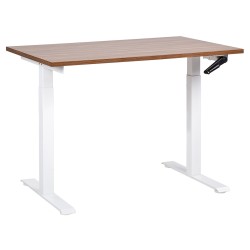 Biurko regulowane manualnie 120 x 72 cm ciemne drewno z białym DESTINES