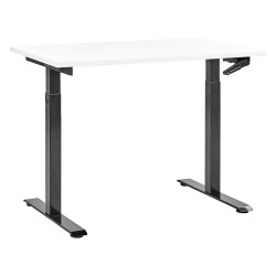 Biurko regulowane manualnie 120 x 72 cm biało-czarne DESTINES