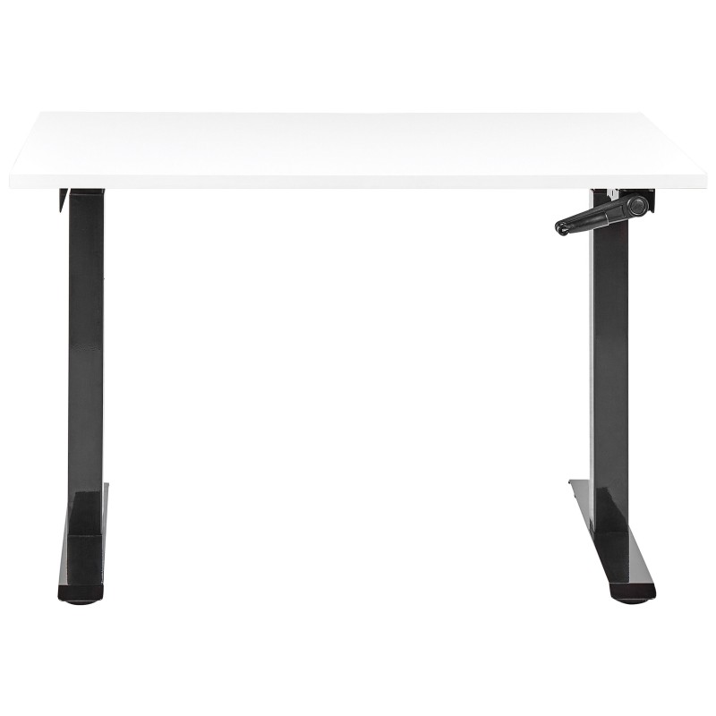 Biurko regulowane manualnie 120 x 72 cm biało-czarne DESTINES Biurko regulowane manualnie 120 x 72 cm biało-czarne DESTINES