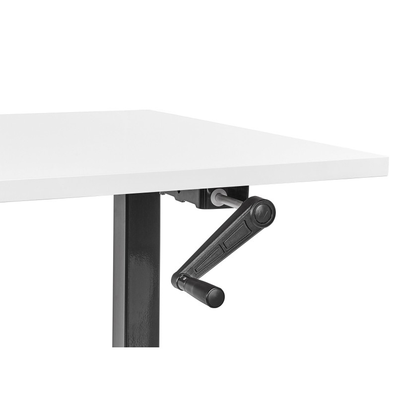 Biurko regulowane manualnie 120 x 72 cm biało-czarne DESTINES Biurko regulowane manualnie 120 x 72 cm biało-czarne DESTINES