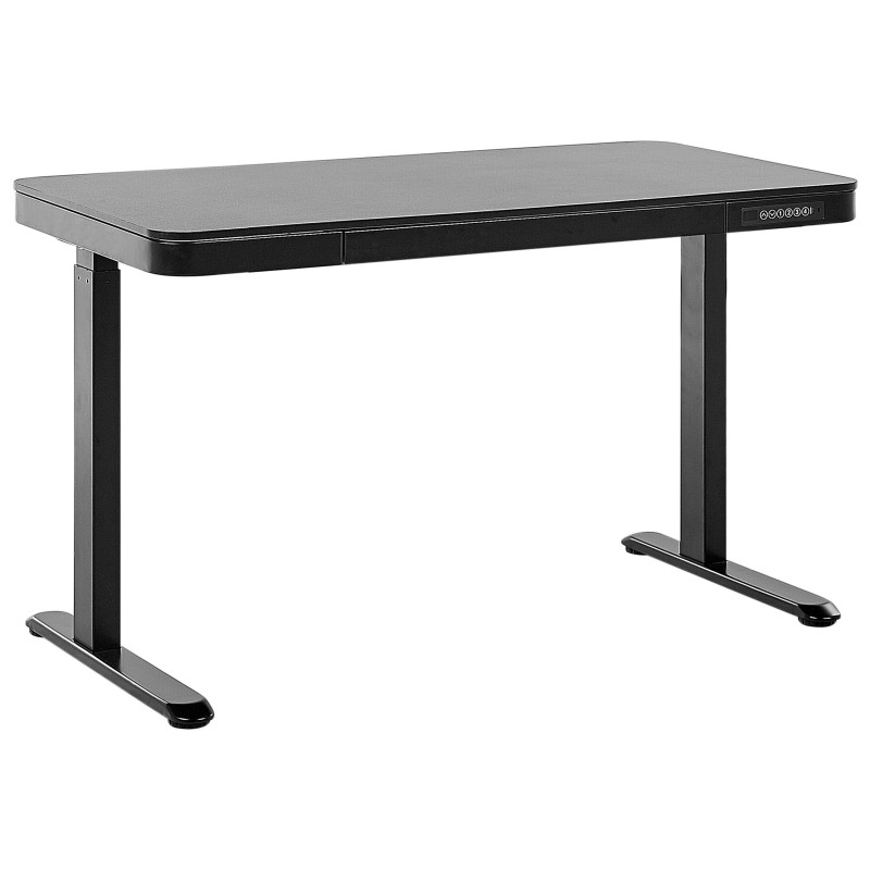 Biurko regulowane elektrycznie 120 x 60 cm z portem USB czarne KENLY Biurko regulowane elektrycznie 120 x 60 cm z portem USB czarne KENLY