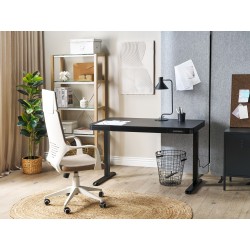 Biurko regulowane elektrycznie 120 x 60 cm z portem USB czarne KENLY Biurko regulowane elektrycznie 120 x 60 cm z portem USB czarne KENLY