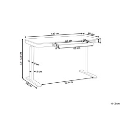 Biurko regulowane elektrycznie 120 x 60 cm z portem USB czarne KENLY Biurko regulowane elektrycznie 120 x 60 cm z portem USB czarne KENLY