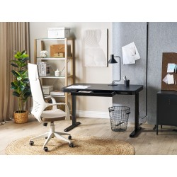 Biurko regulowane elektrycznie 120 x 60 cm z portem USB czarne KENLY Biurko regulowane elektrycznie 120 x 60 cm z portem USB czarne KENLY