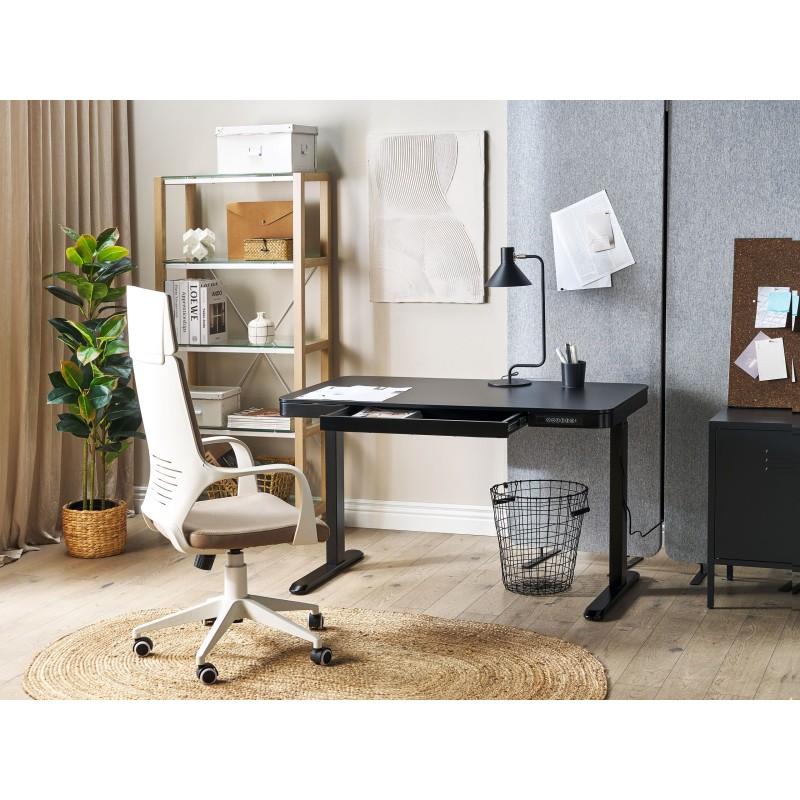 Biurko regulowane elektrycznie 120 x 60 cm z portem USB czarne KENLY Biurko regulowane elektrycznie 120 x 60 cm z portem USB czarne KENLY
