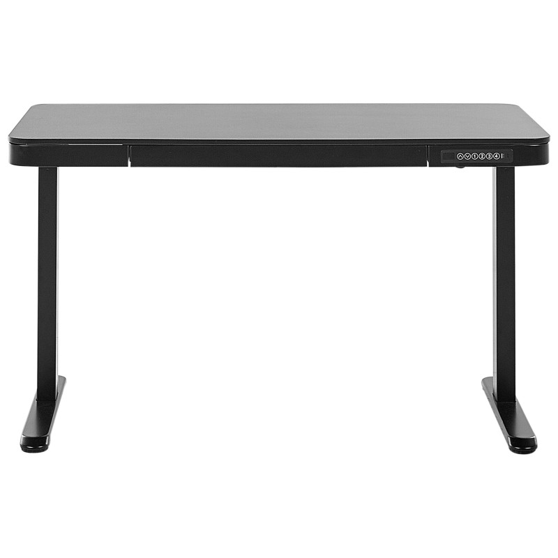 Biurko regulowane elektrycznie 120 x 60 cm z portem USB czarne KENLY Biurko regulowane elektrycznie 120 x 60 cm z portem USB czarne KENLY