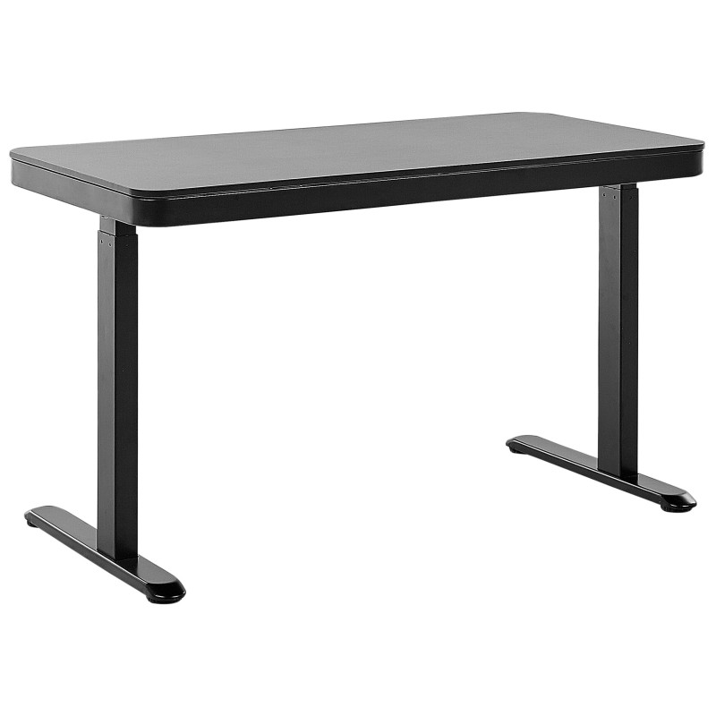 Biurko regulowane elektrycznie 120 x 60 cm z portem USB czarne KENLY Biurko regulowane elektrycznie 120 x 60 cm z portem USB czarne KENLY