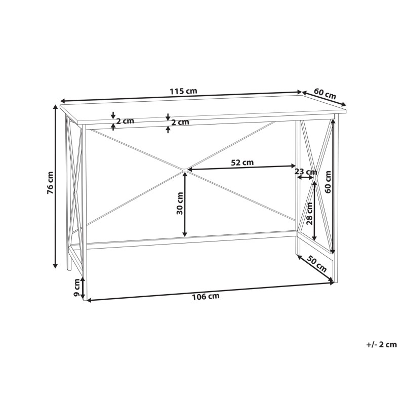 Biurko 115 x 60 cm ciemne drewno z czarnym FUTON Biurko 115 x 60 cm ciemne drewno z czarnym FUTON