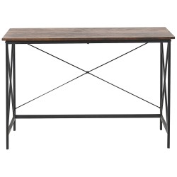 Biurko 115 x 60 cm ciemne drewno z czarnym FUTON Biurko 115 x 60 cm ciemne drewno z czarnym FUTON