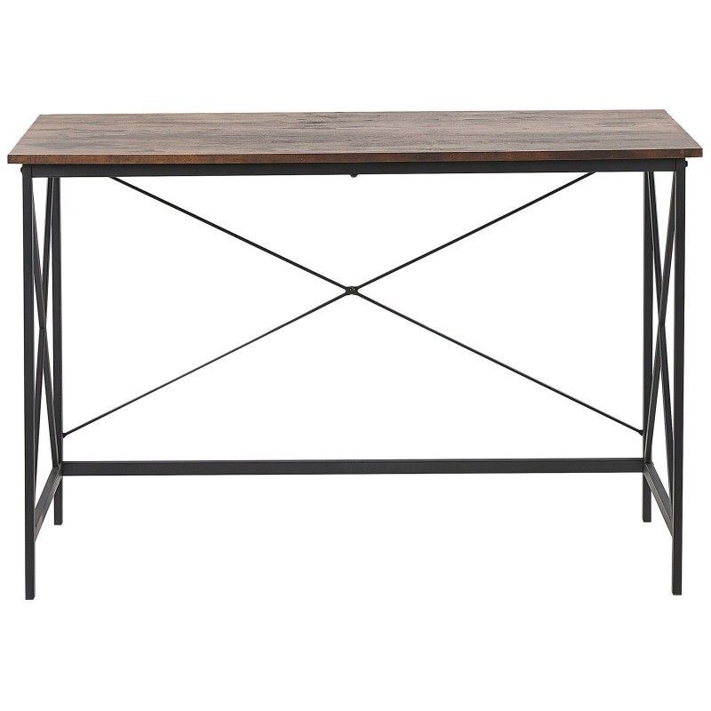 Biurko 115 x 60 cm ciemne drewno z czarnym FUTON Biurko 115 x 60 cm ciemne drewno z czarnym FUTON