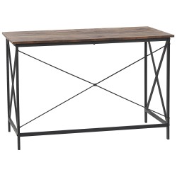 Biurko 115 x 60 cm ciemne drewno z czarnym FUTON Biurko 115 x 60 cm ciemne drewno z czarnym FUTON