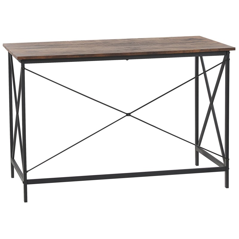 Biurko 115 x 60 cm ciemne drewno z czarnym FUTON Biurko 115 x 60 cm ciemne drewno z czarnym FUTON