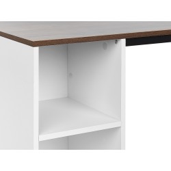 Biurko z półkami 120 x 60 cm ciemne drewno z białym DESE Biurko z półkami 120 x 60 cm ciemne drewno z białym DESE