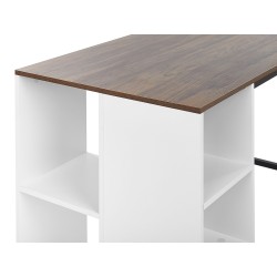 Biurko z półkami 120 x 60 cm ciemne drewno z białym DESE Biurko z półkami 120 x 60 cm ciemne drewno z białym DESE