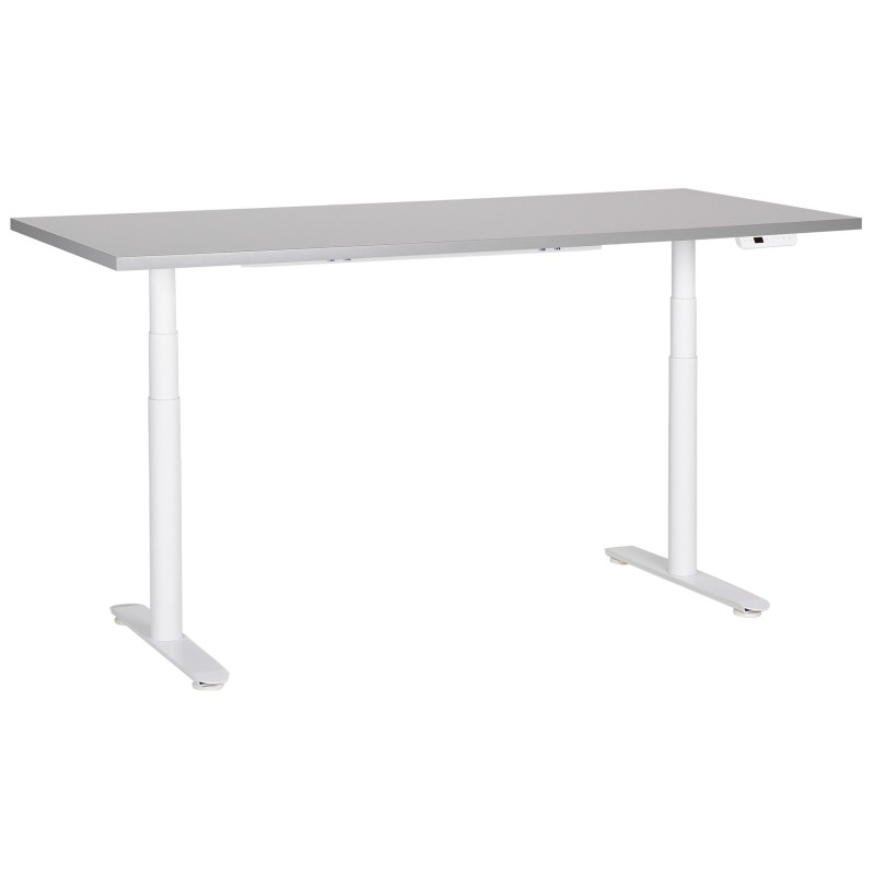 Biurko regulowane elektrycznie 180 x 80 cm szaro-białe DESTINAS Biurko regulowane elektrycznie 180 x 80 cm szaro-białe DESTINAS