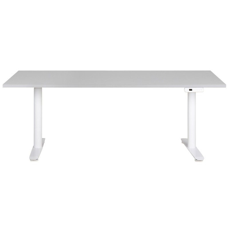 Biurko regulowane elektrycznie 180 x 80 cm szaro-białe DESTINAS Biurko regulowane elektrycznie 180 x 80 cm szaro-białe DESTINAS