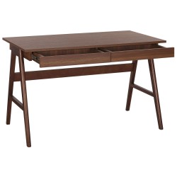 Biurko z szufladami 120 x 70 cm ciemne drewno SHESLAY Biurko z szufladami 120 x 70 cm ciemne drewno SHESLAY