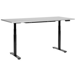 Biurko regulowane elektrycznie 180 x 80 cm szaro-czarne DESTINAS