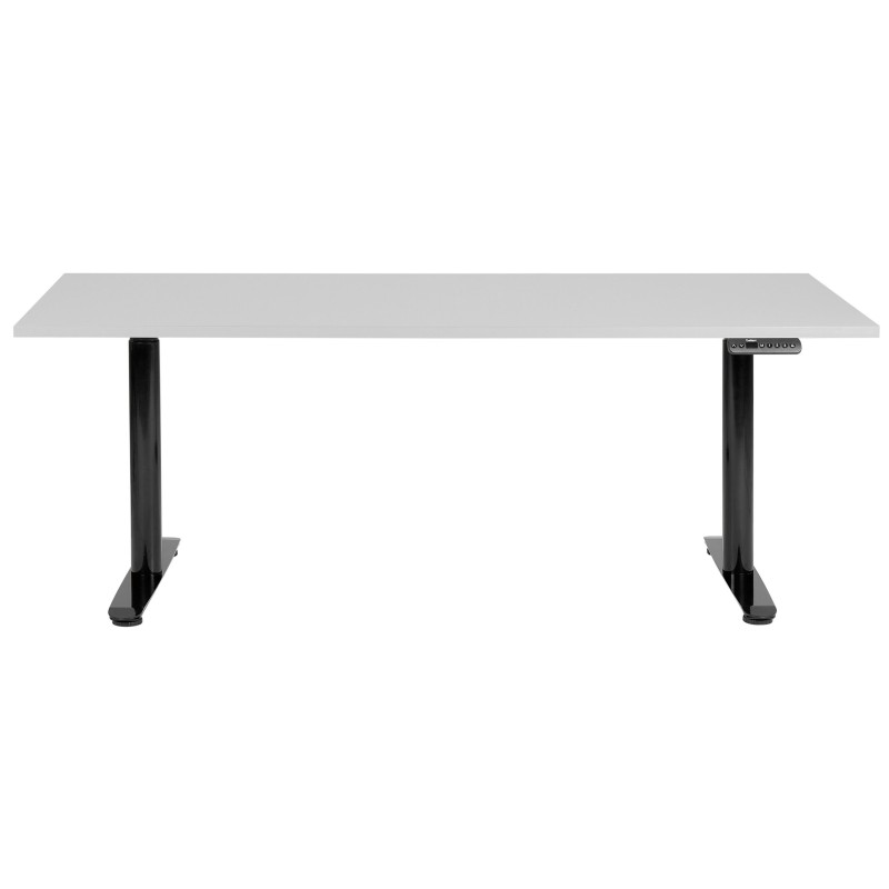 Biurko regulowane elektrycznie 180 x 80 cm szaro-czarne DESTINAS Biurko regulowane elektrycznie 180 x 80 cm szaro-czarne DESTINAS