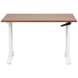 Biurko regulowane manualnie 120 x 72 cm ciemne drewno z białym DESTINAS Biurko regulowane manualnie 120 x 72 cm ciemne drewno z białym DESTINAS