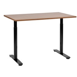 Biurko regulowane manualnie 120 x 72 cm ciemne drewno z czarnym DESTINAS