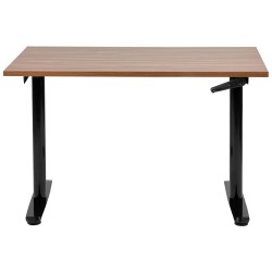 Biurko regulowane manualnie 120 x 72 cm ciemne drewno z czarnym DESTINAS Biurko regulowane manualnie 120 x 72 cm ciemne drewno z czarnym DESTINAS