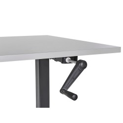 Biurko regulowane manualnie 160 x 72 cm szaro-czarne DESTINES Biurko regulowane manualnie 160 x 72 cm szaro-czarne DESTINES