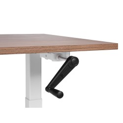 Biurko regulowane manualnie 160 x 72 cm ciemne drewno z białym DESTINES Biurko regulowane manualnie 160 x 72 cm ciemne drewno z białym DESTINES
