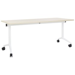 Biurko składane z kółkami 180 x 60 cm jasne drewno z białym CAVI