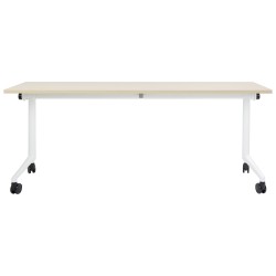 Biurko składane z kółkami 180 x 60 cm jasne drewno z białym CAVI Biurko składane z kółkami 180 x 60 cm jasne drewno z białym CAVI