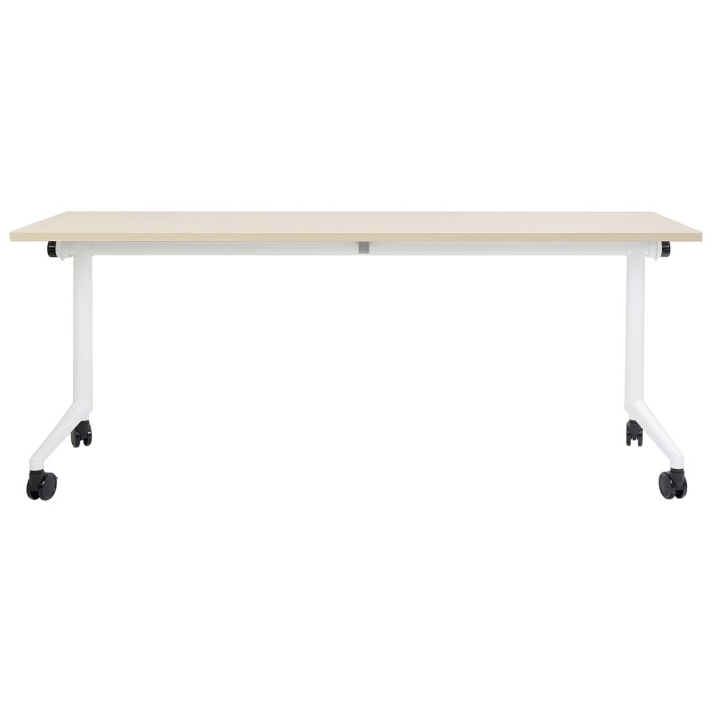 Biurko składane z kółkami 180 x 60 cm jasne drewno z białym CAVI Biurko składane z kółkami 180 x 60 cm jasne drewno z białym CAVI