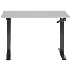 Biurko regulowane manualnie 120 x 72 cm szaro-czarne DESTINES Biurko regulowane manualnie 120 x 72 cm szaro-czarne DESTINES