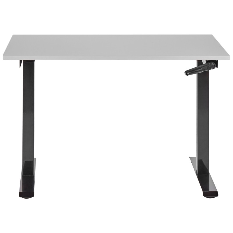 Biurko regulowane manualnie 120 x 72 cm szaro-czarne DESTINES Biurko regulowane manualnie 120 x 72 cm szaro-czarne DESTINES
