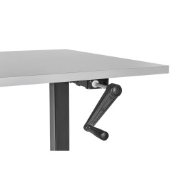 Biurko regulowane manualnie 120 x 72 cm szaro-czarne DESTINES Biurko regulowane manualnie 120 x 72 cm szaro-czarne DESTINES